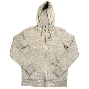 Carhartt Hoodie Women's Size XS (0-2) Light Grey Relaxed Fit Mid weight Full Zip
